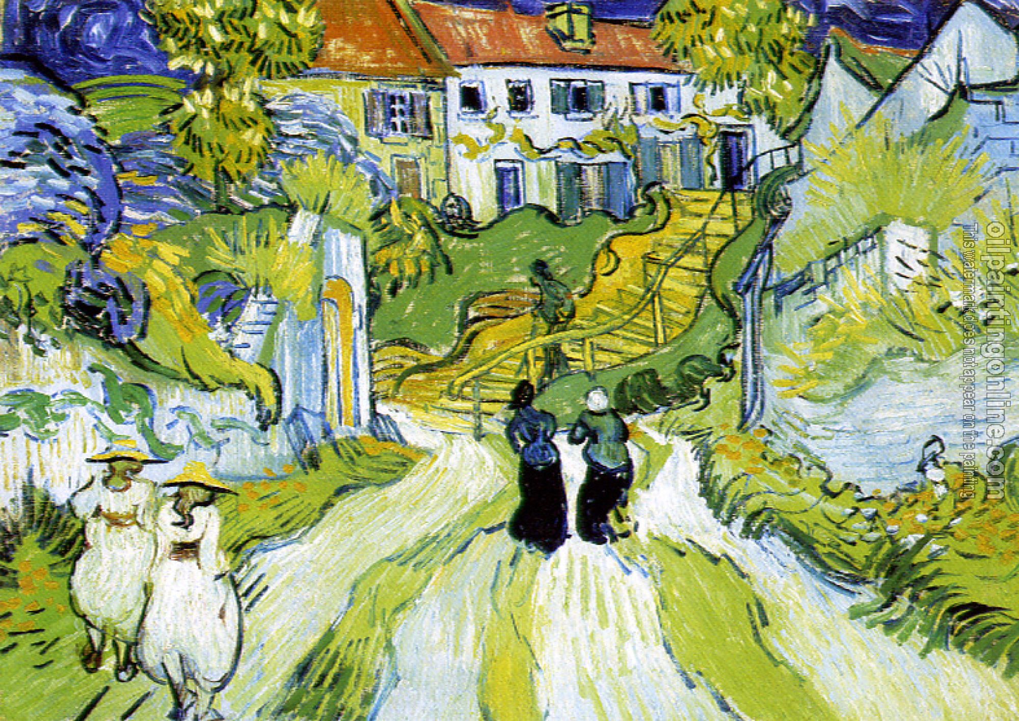 Gogh, Vincent van - Street and Stairs with Five Figures